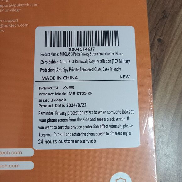 MRGLAS 3 Packs for iPhone 16 Pro Max Privacy Screen Protector 6.9'', Zero... - Picture 3 of 7